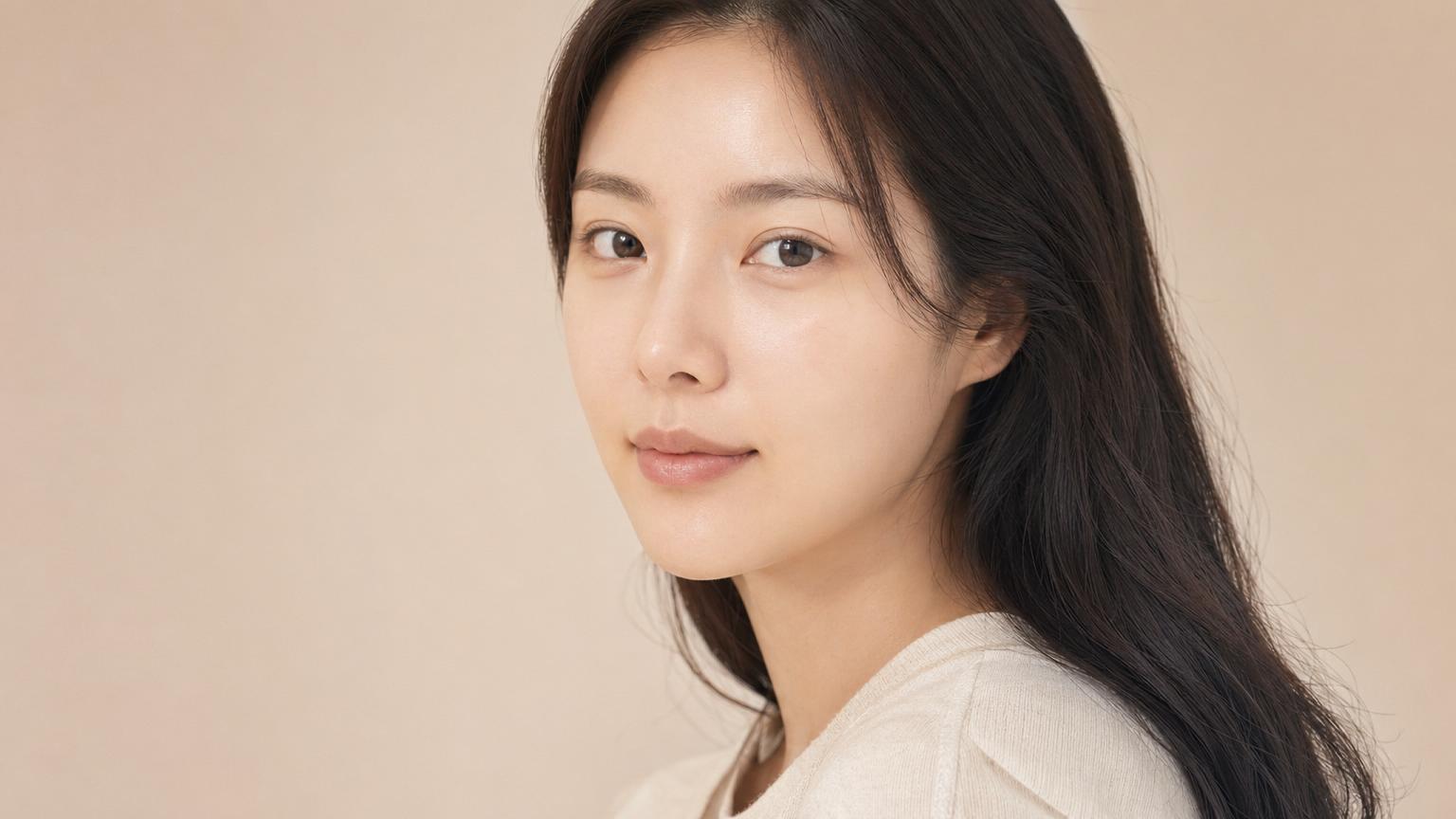 Three months after Korean rhinoplasty — fully healed dorsum and refined tip, no swelling, no scars, clean restrained natural result