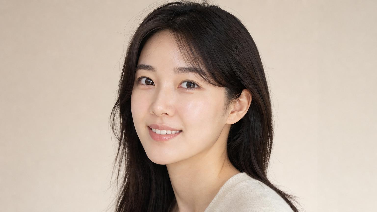 Three months after Korean lip lift surgery — fully settled shorter philtrum and refined youthful proportion with essentially invisible scar in the natural subnasal crease