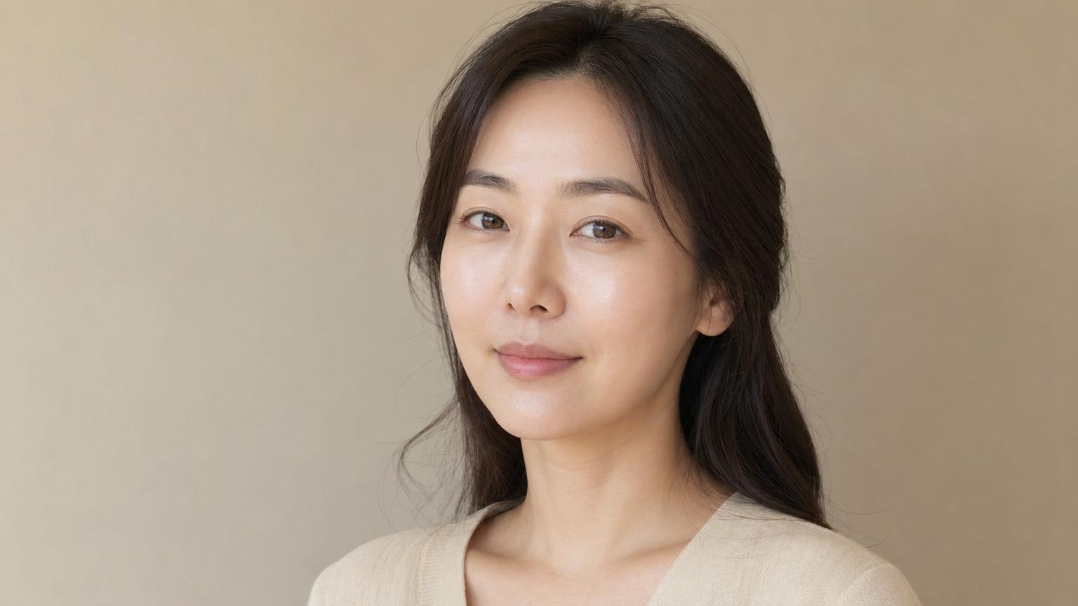 Three months after combined Korean under-eye fat repositioning and full-face fat grafting — smooth lid-cheek transition, balanced midface fullness, restored temple contour, refreshed and not over-filled appearance