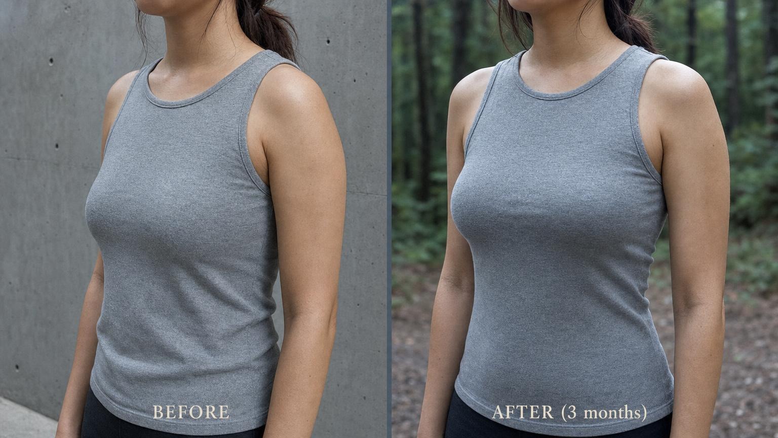 Korean breast lift mastopexy before and after silhouette