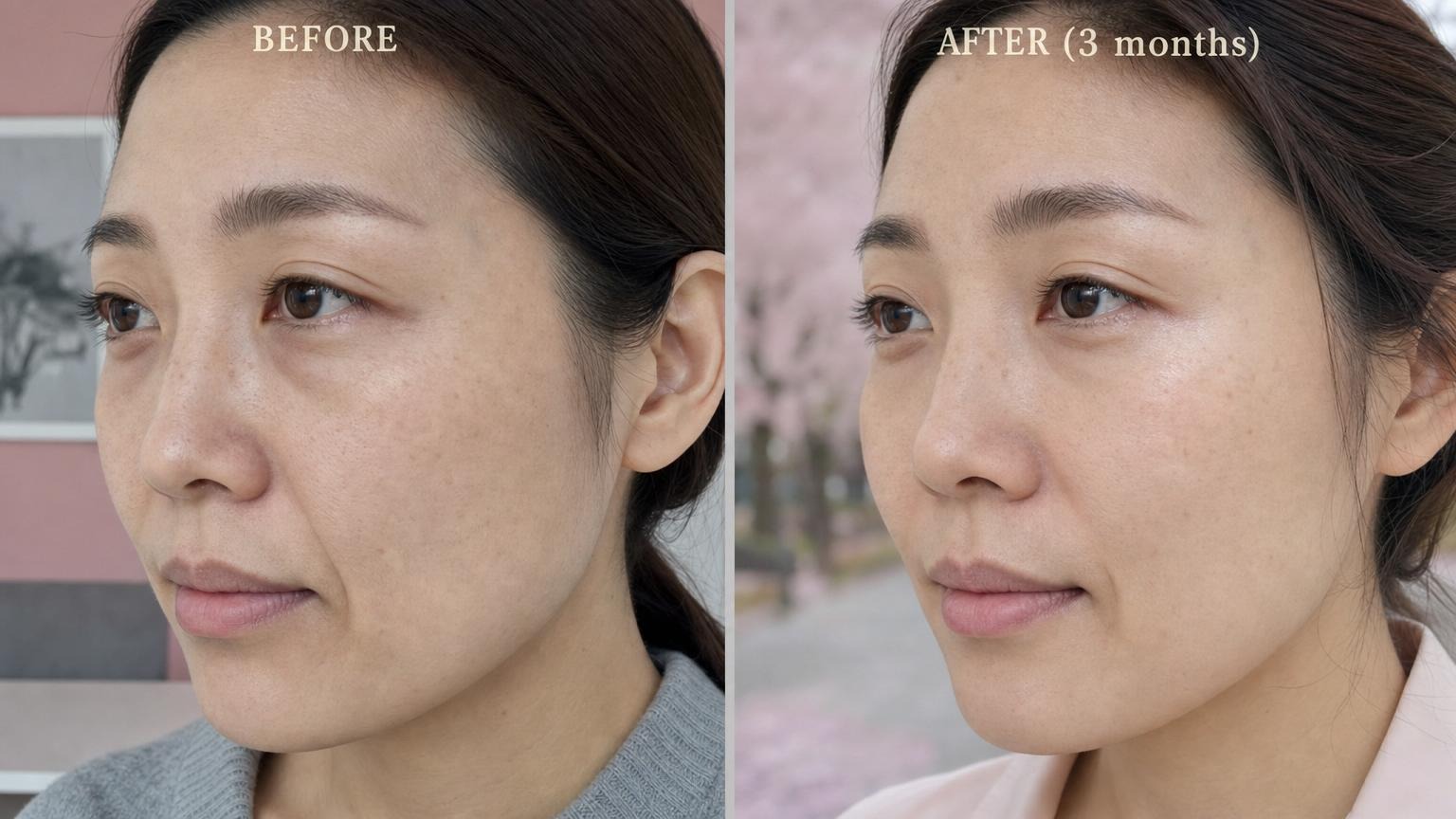 Korean facial volume restoration before and after midface close-up