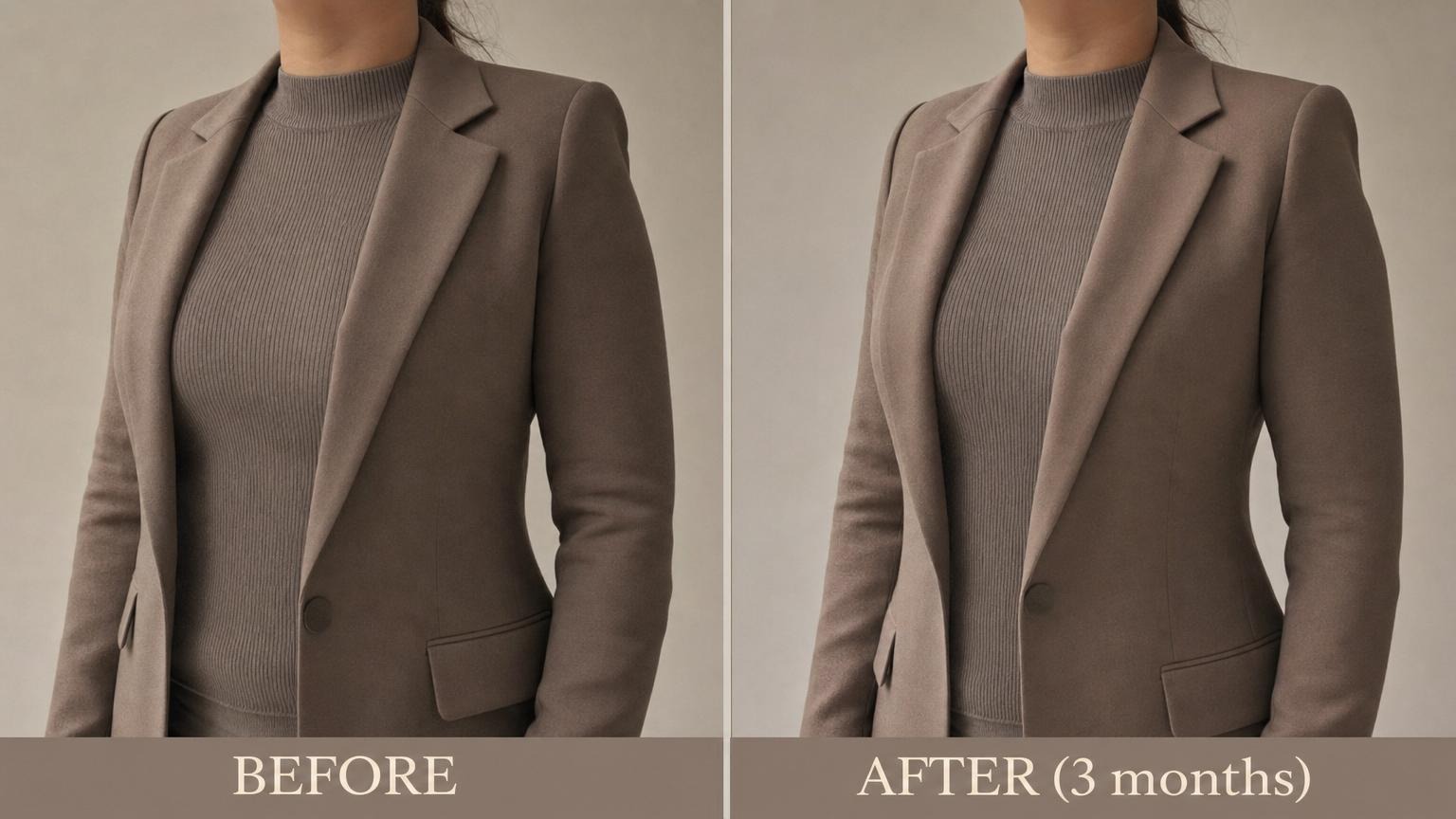 Breast procedure before and after clothed silhouette