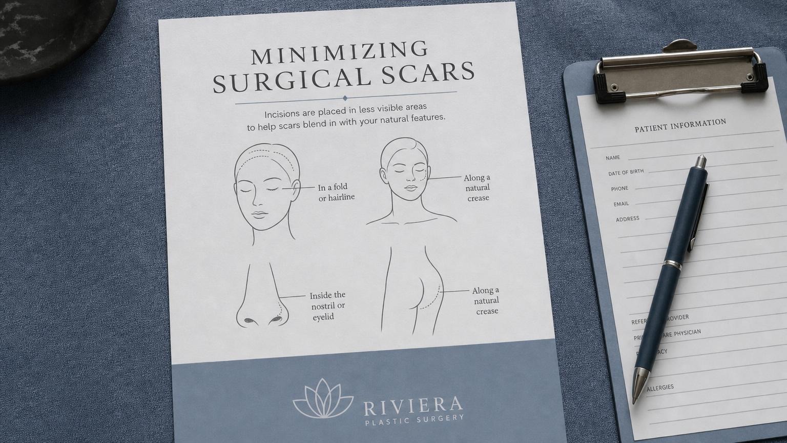 Minimizing surgical scars: incisions hidden in natural creases