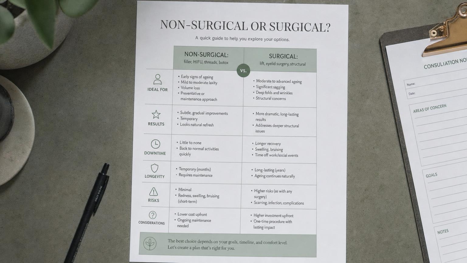Non-surgical or surgical: the decision compared