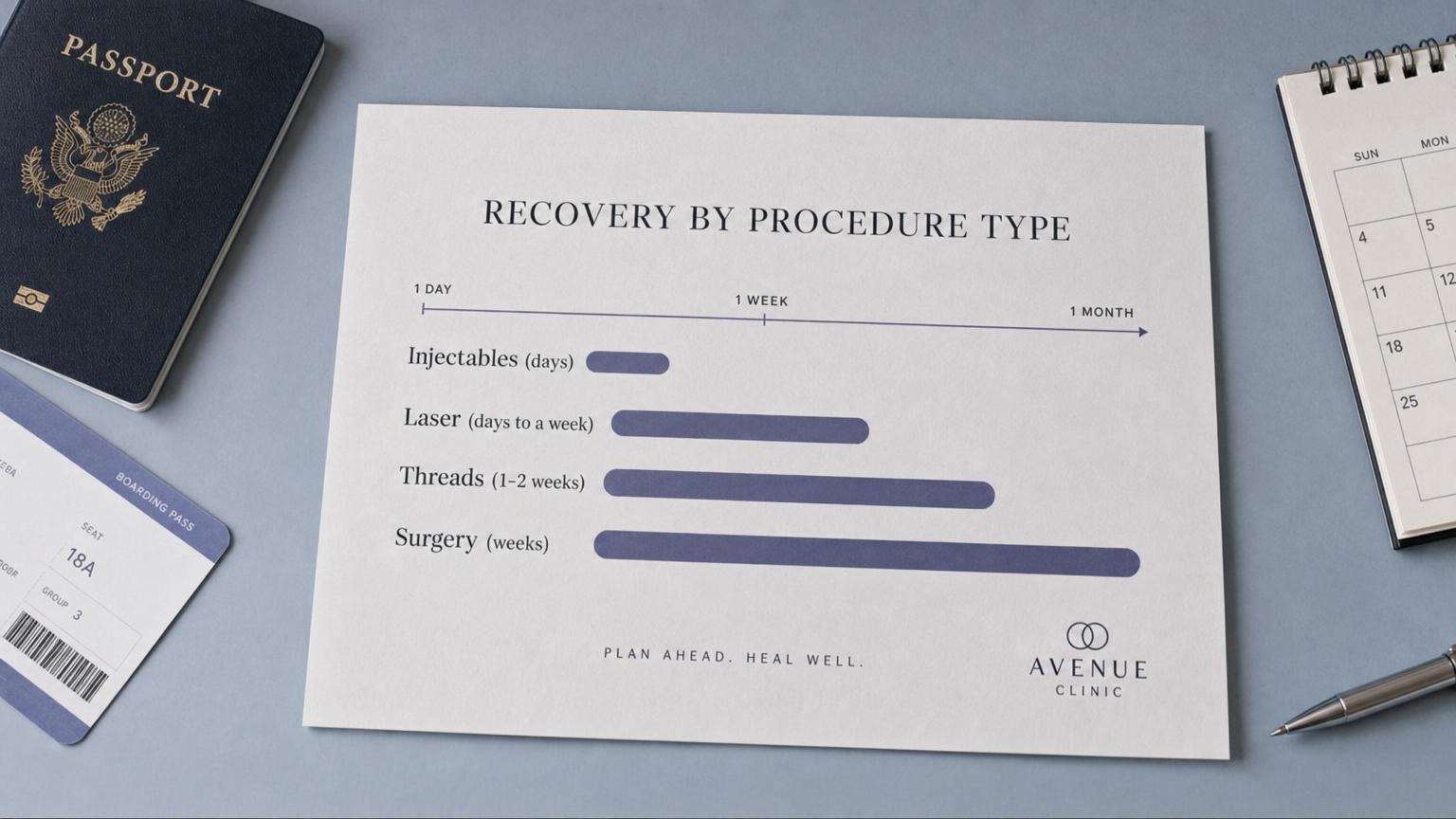 Korean recovery timeline by procedure type overview