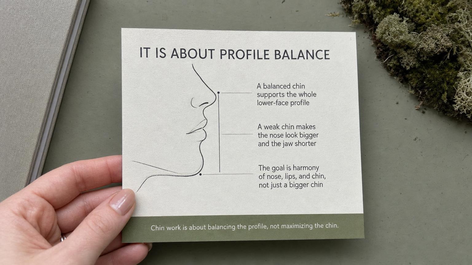 It is about profile balance: a chin that supports the nose-lips-chin harmony