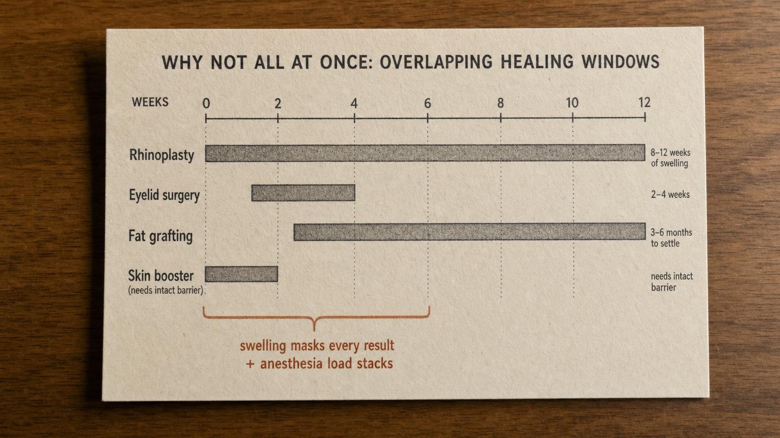 Overlapping healing windows diagram: why not all procedures at once