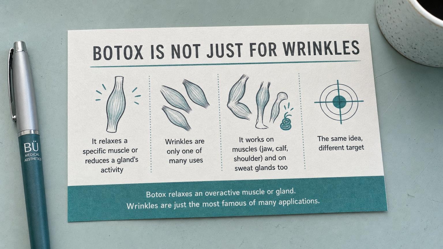 Botox is not just for wrinkles: it relaxes an overactive muscle or gland