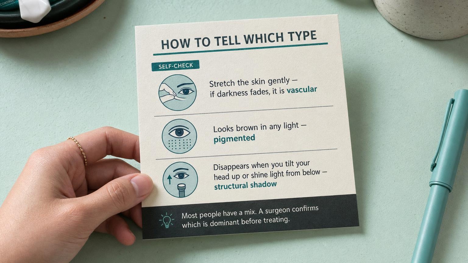 How to tell which dark circle type with simple self-checks