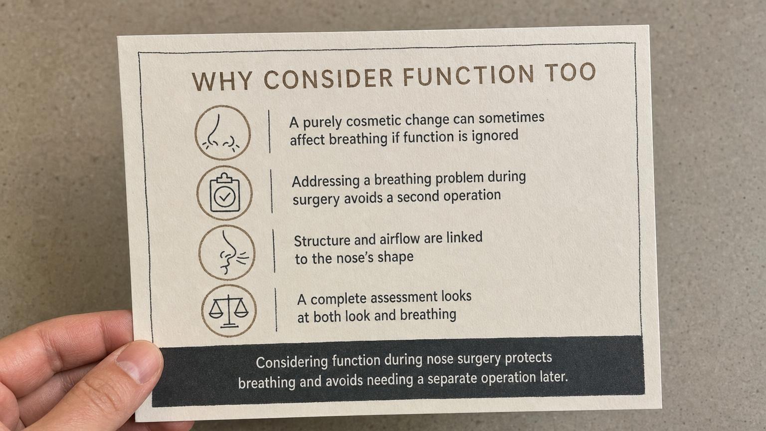 Why consider function too: protect breathing, avoid a second operation