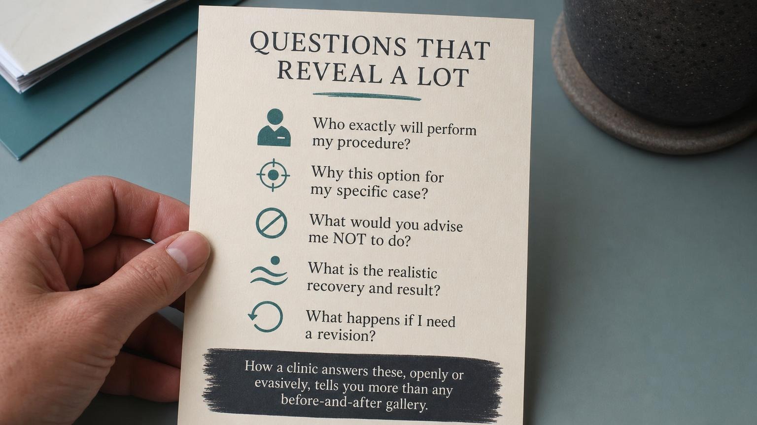 Questions that reveal a lot: who operates, why this, what to avoid