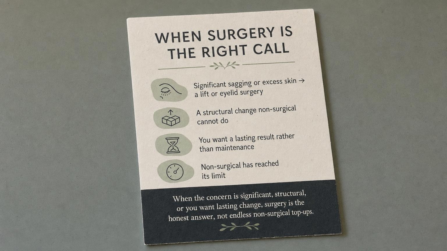 When surgery is the right call: significant sagging, structure, lasting change