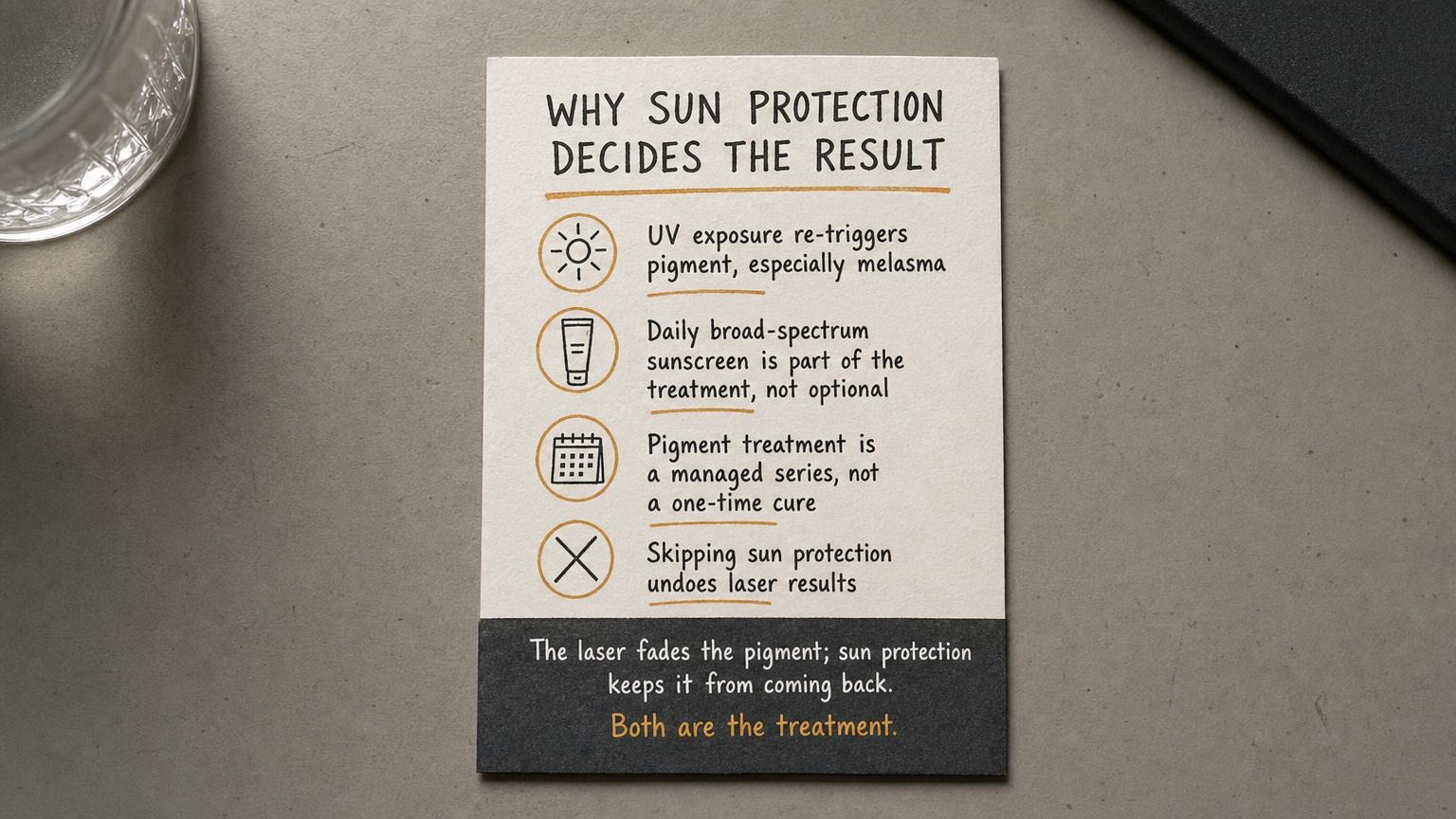 Why sun protection decides the result: UV re-triggers pigment