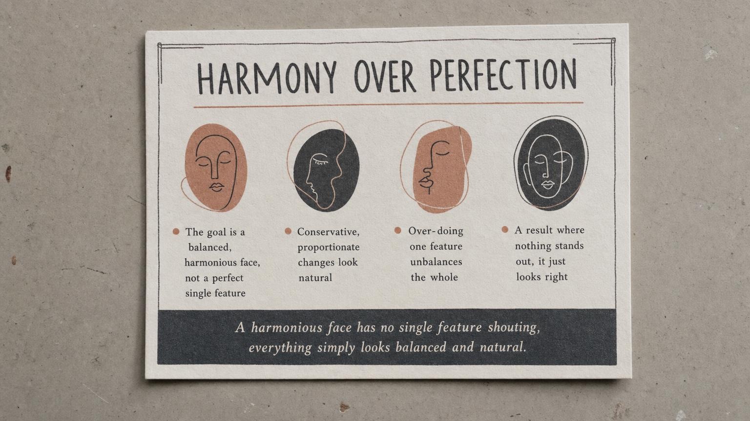 Harmony over perfection: a balanced face where nothing shouts