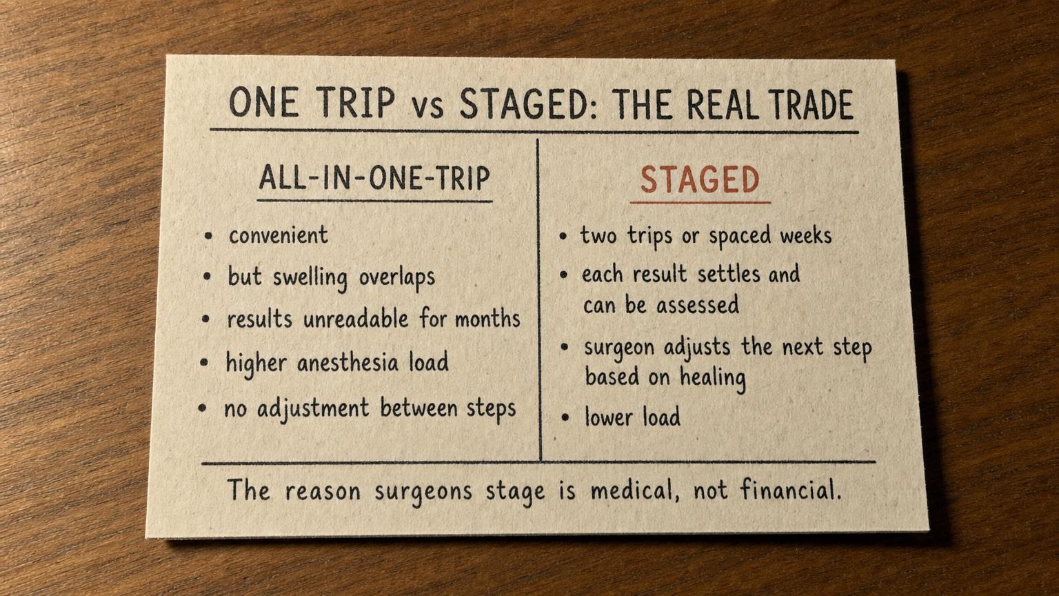 One trip vs staged plastic surgery Korea: the real trade
