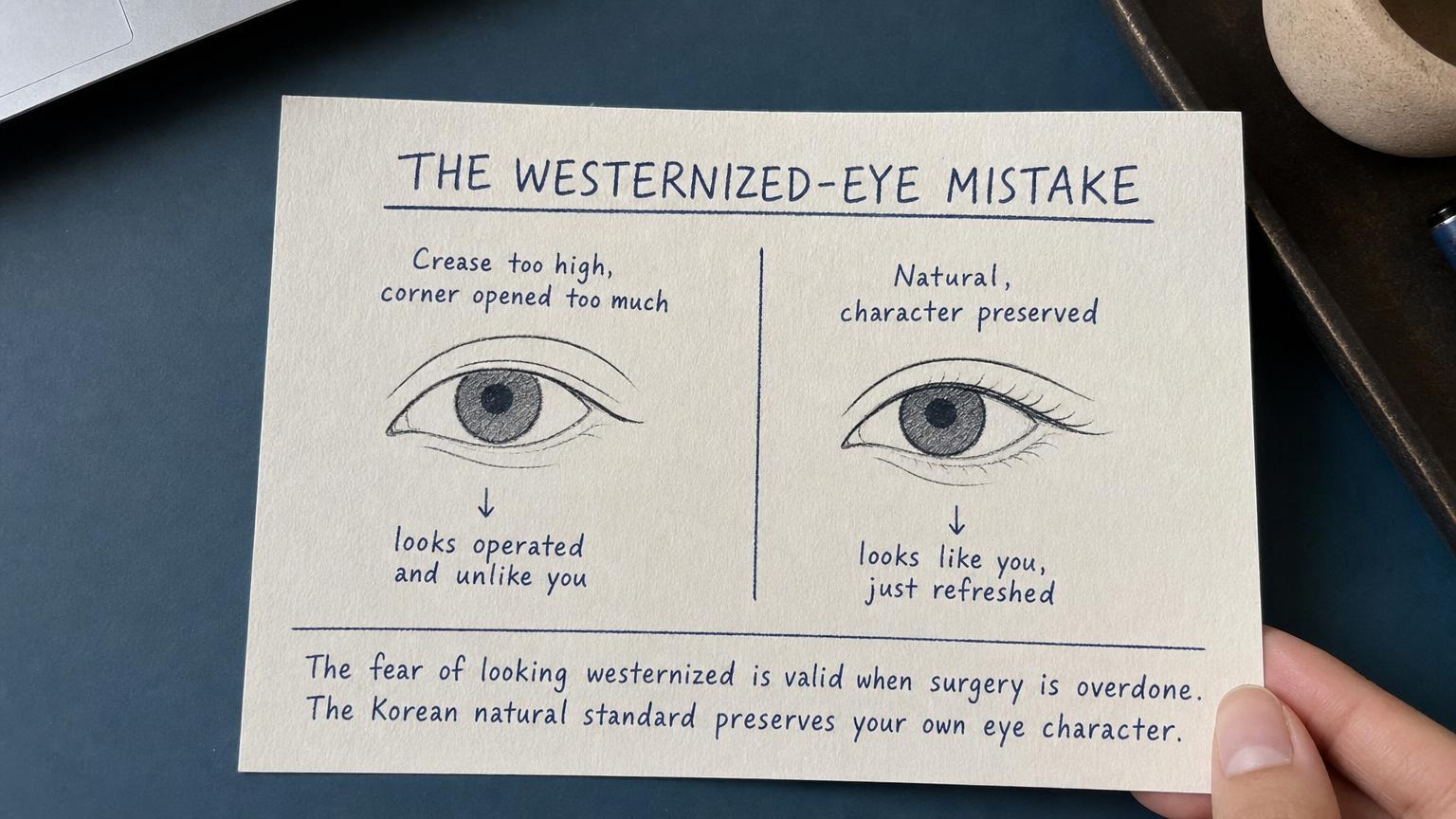 The westernized-eye mistake: over-rounded vs natural character-preserved