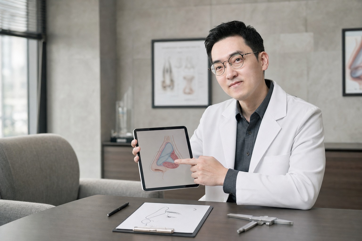 Dr. Jung Min Su at Link Plastic Surgery on look and breathing