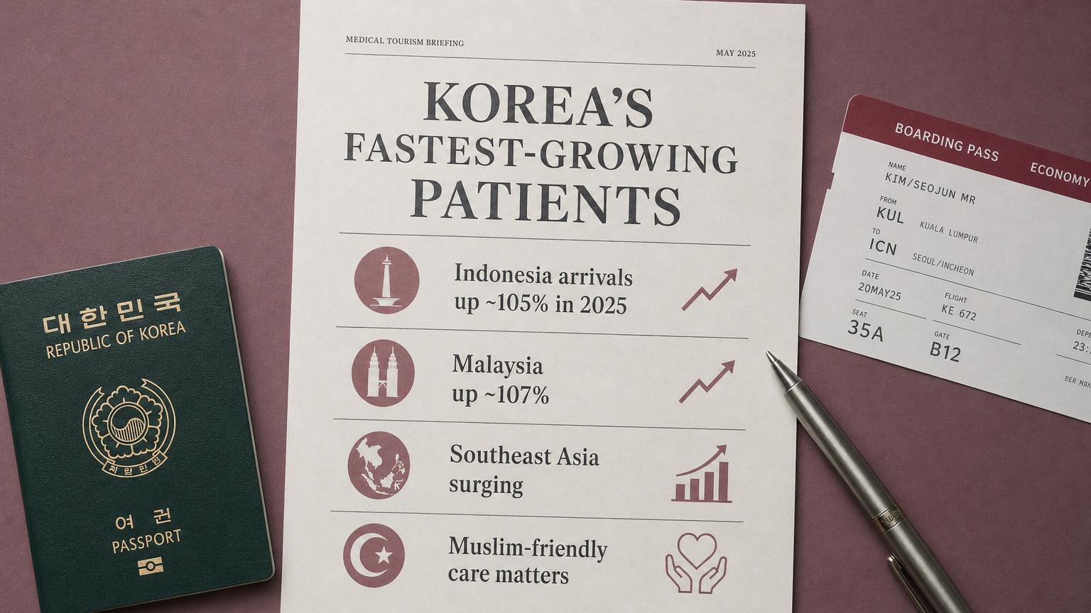 Korea's fastest-growing patients: Indonesia +105%, Malaysia +107%