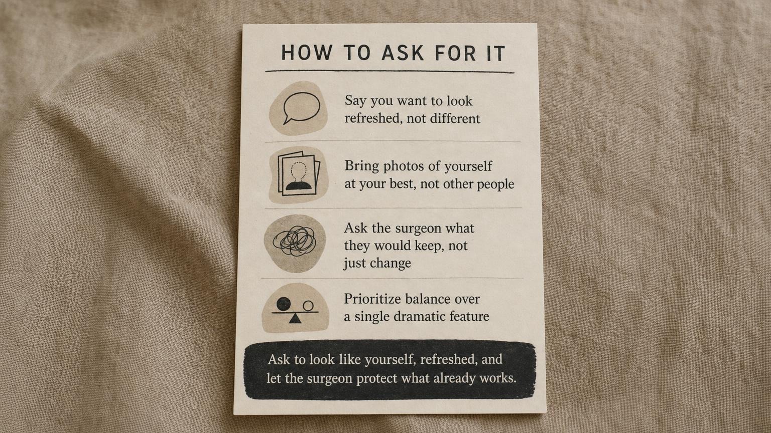 How to ask for a natural result: look like yourself, refreshed
