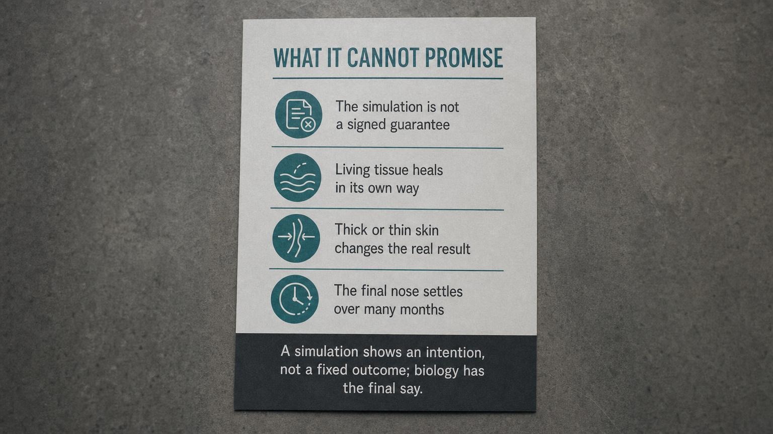 What simulation cannot promise: it is an intention, not a guaranteed outcome