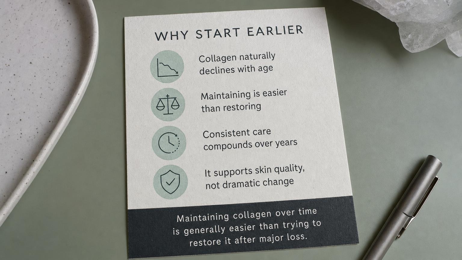 Why start earlier: maintaining collagen is easier than restoring it after major loss