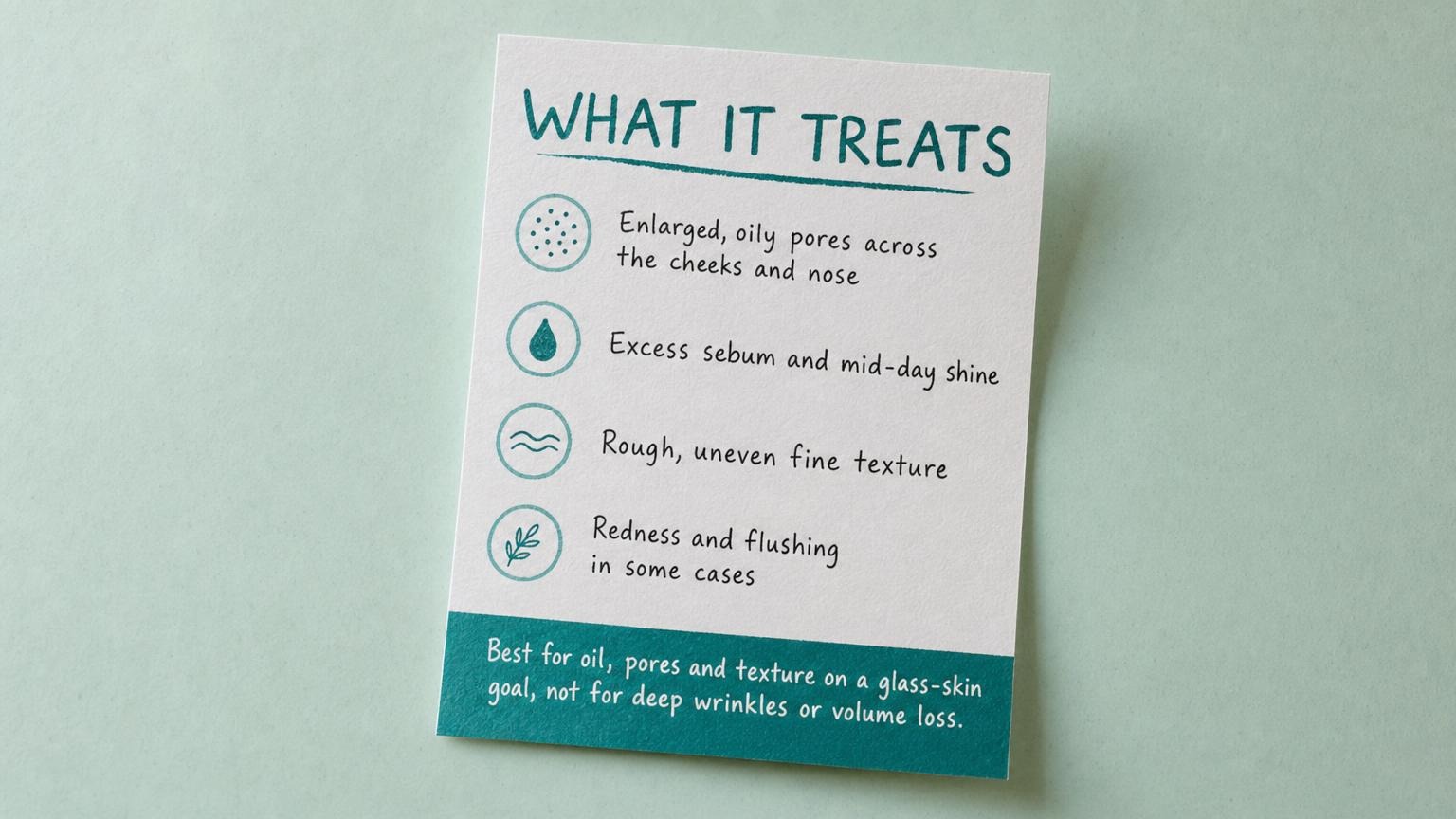 What skin botox treats: pores, oil, texture and flushing