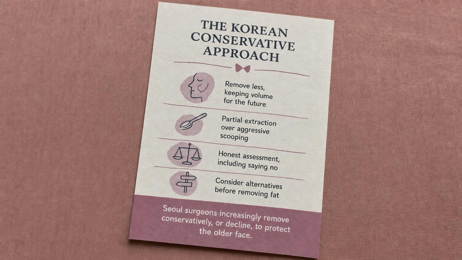 The Korean conservative approach: remove less, or decline, to protect the older face