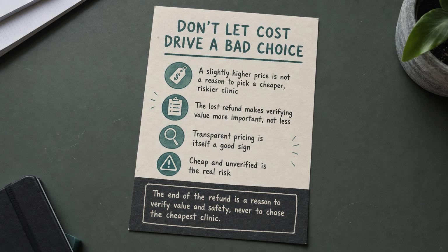 Don't let cost drive a bad choice: the lost refund makes verifying value and safety more important