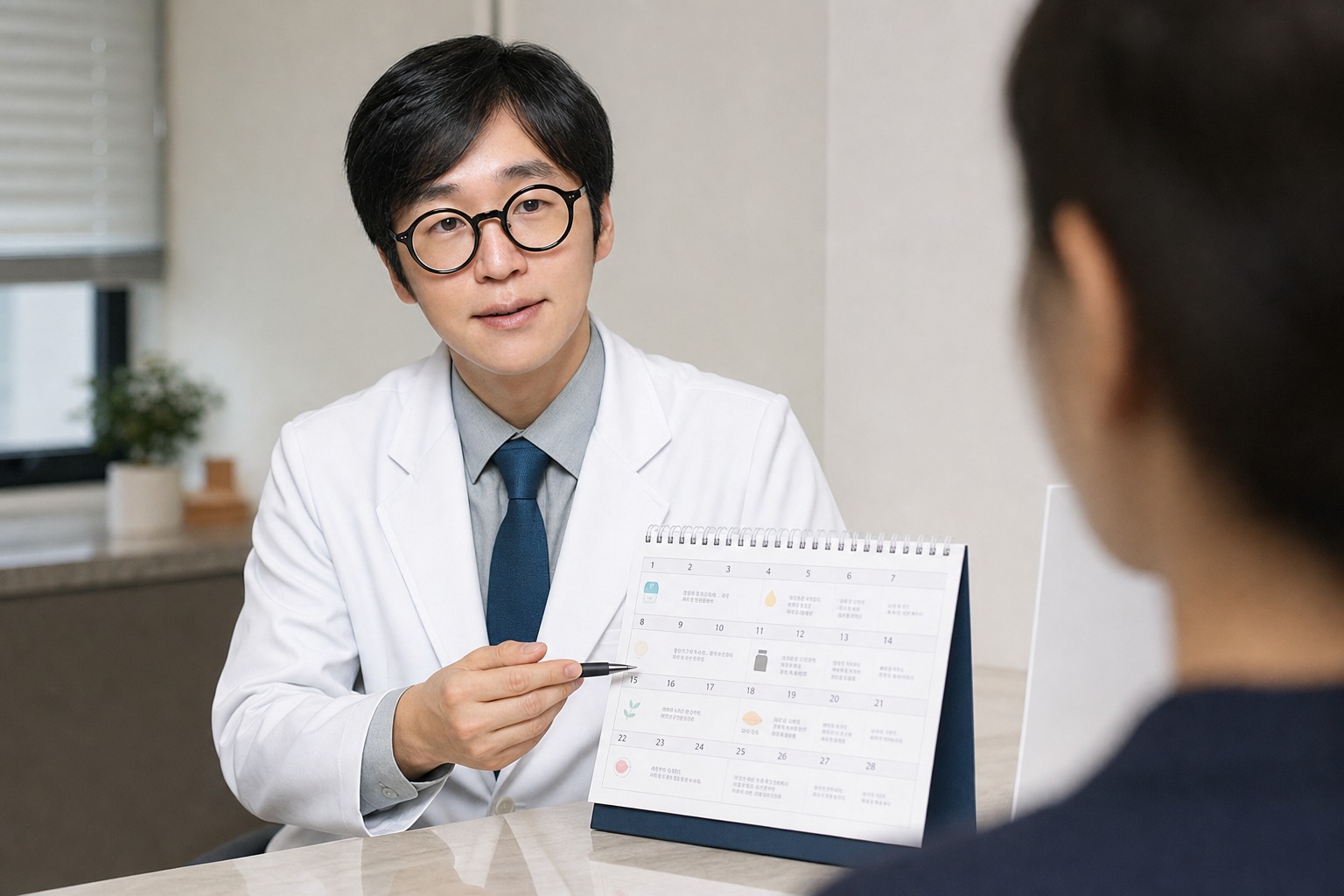 Dr. Sung Ha Min at Link Plastic Surgery explaining the aftercare and recovery schedule