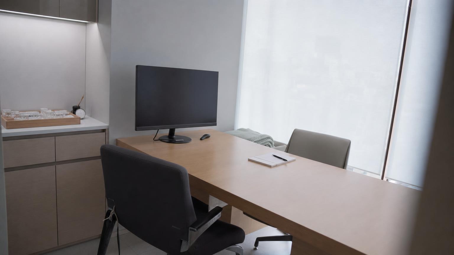 An empty consultation room in a Seoul plastic surgery clinic